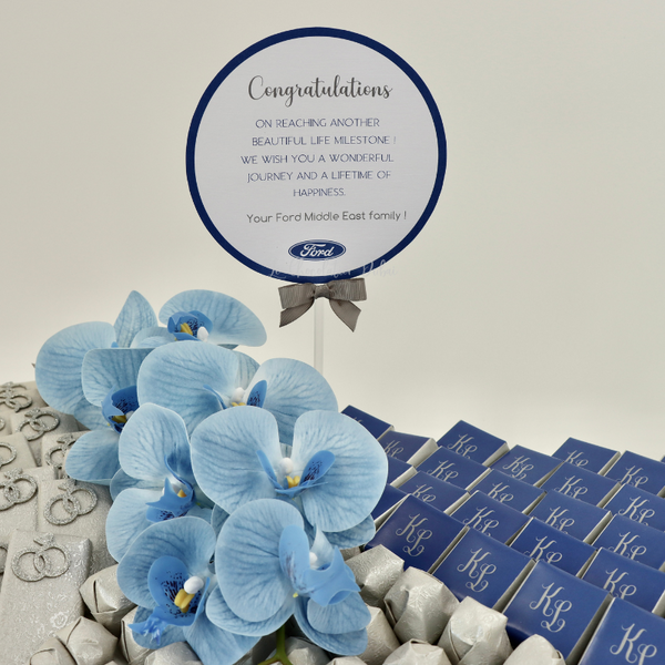 Bridal personalized & decorated chocolate leather tray