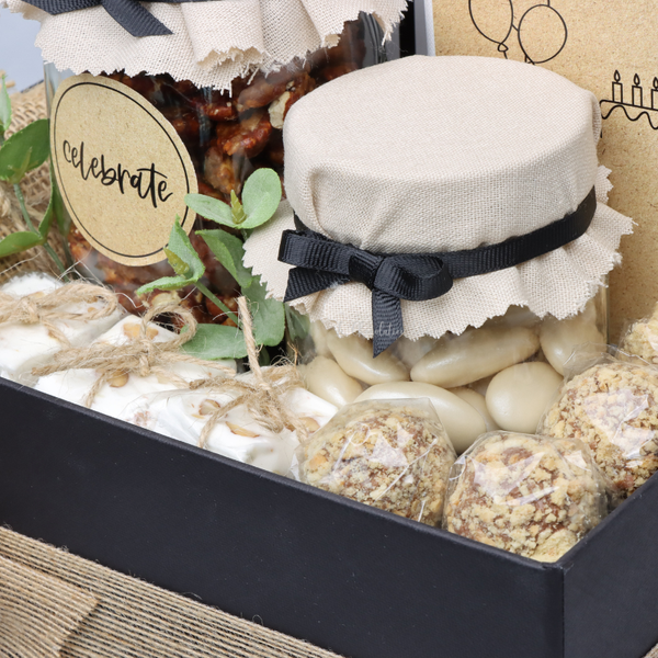 Rustic happy birthday designed chocolate & sweets extra large hamper