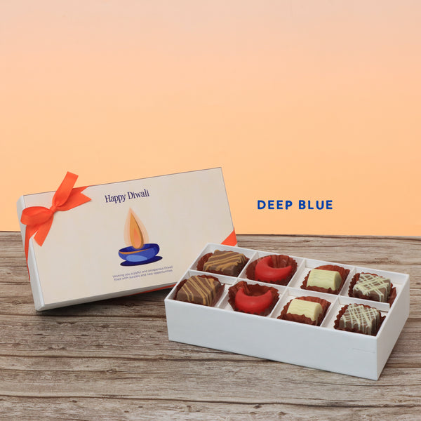 Set of 6 Happy diwali candle designed premium chocolate 8P hard box