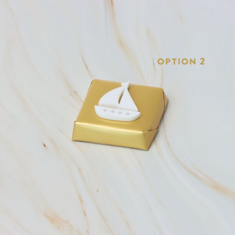 Baby boy nautical boat acrylic decorated premium chocolate