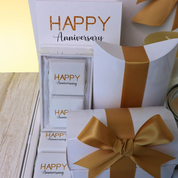 Happy anniversary designed premium chocolate & sweets large hamper