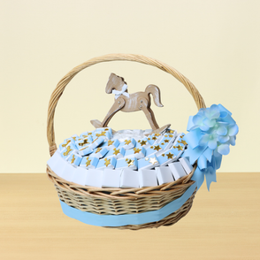 Baby boy acrylic carousel decorated c...