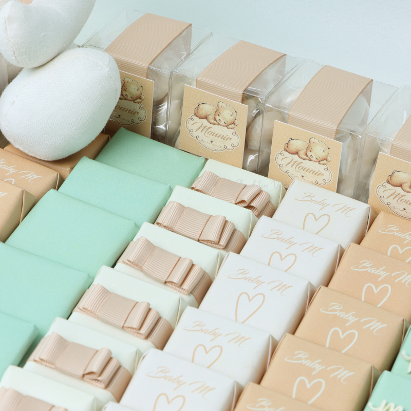 Baby decorated premium chocolate large leather tray