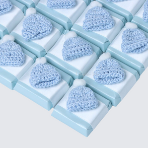 Set of 20 Baby boy crochet hat decora...