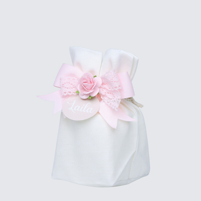 Baby girl flower decorated candle bag