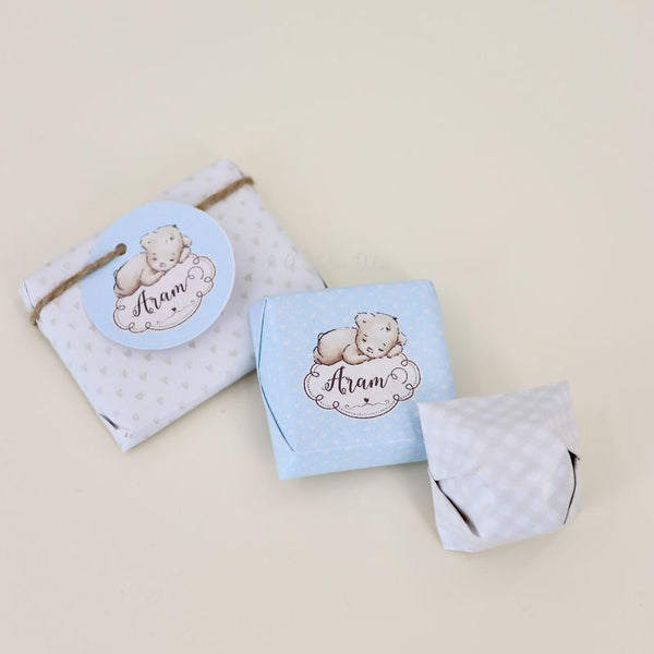 Baby personalized teddy theme chocolate tray