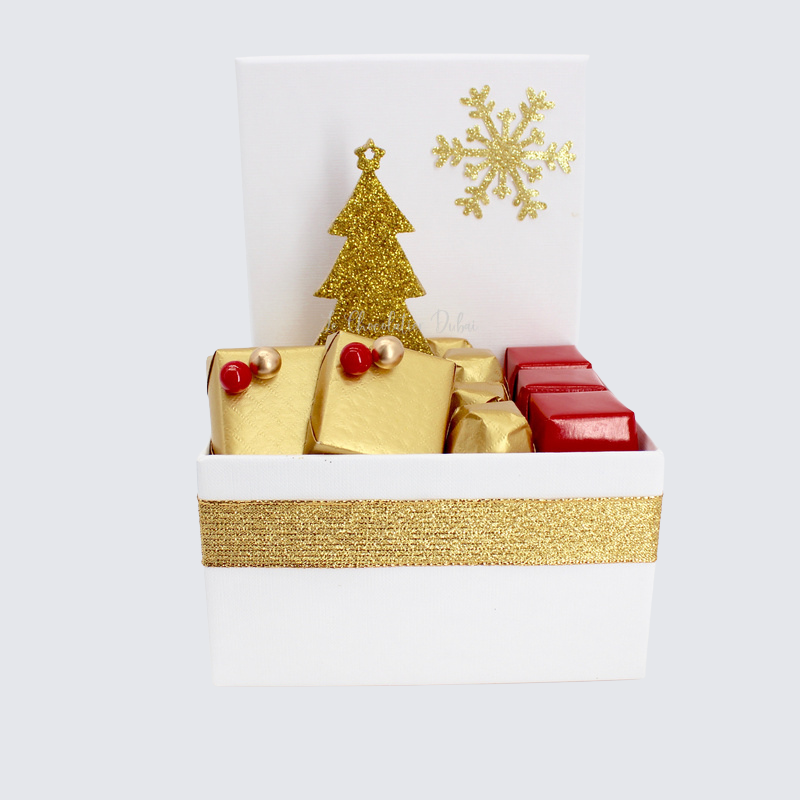 CHRISTMAS GLITTERY TREE DECORATED CHOCOLATE SMALL HAMPER