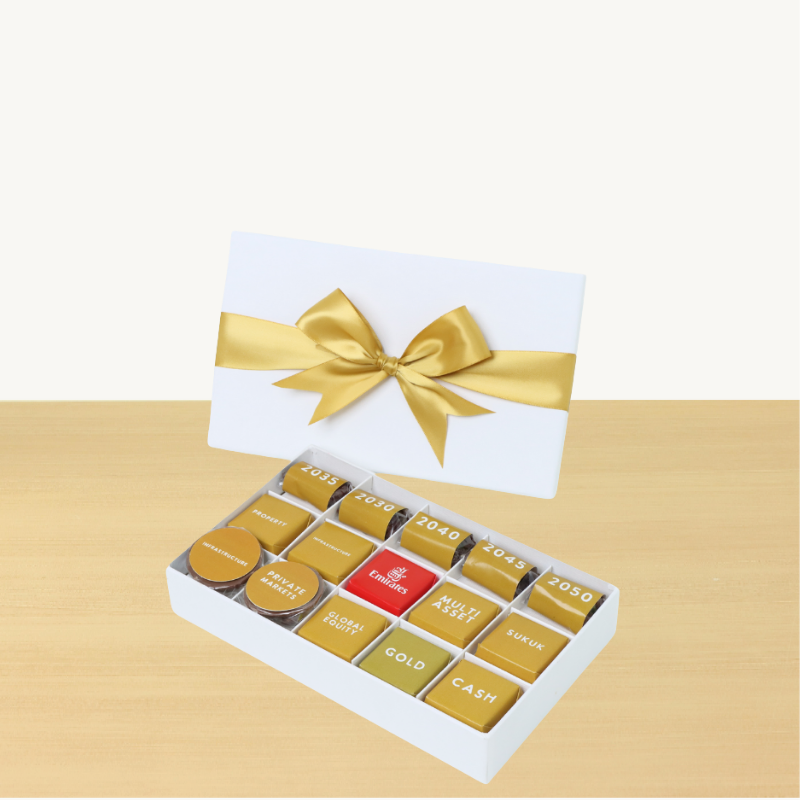 Set of 3 Corporate customized chocolate & dates hard box