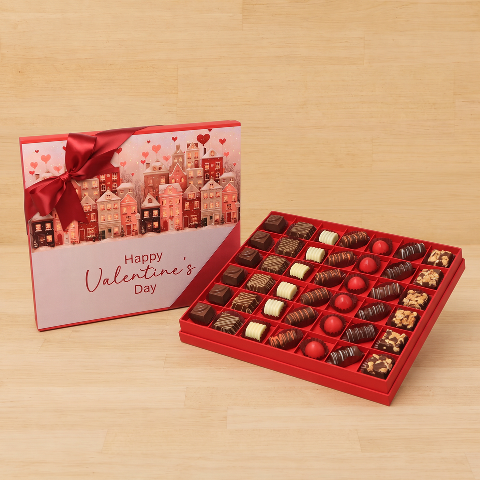 Cupid's village Happy Valentine's Day designed 42P premium chocolate gift box