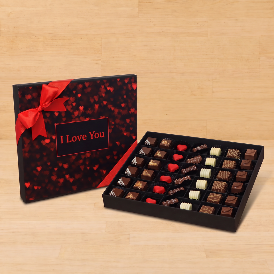 Heart designed "I Love You" designed premium chocolate 42P hard box