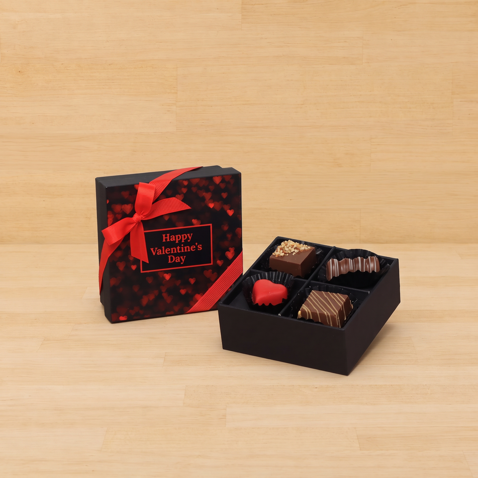 Set of 15  Happy Valentine's Day heart designed 4P premium chocolate gift box