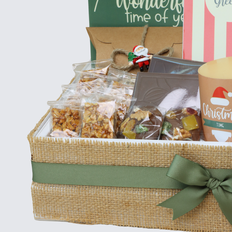 Rustic christmas chocolate & sweets large hamper