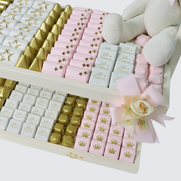 Baby girl "little princess" theme decorated chocolate 2 layer tray