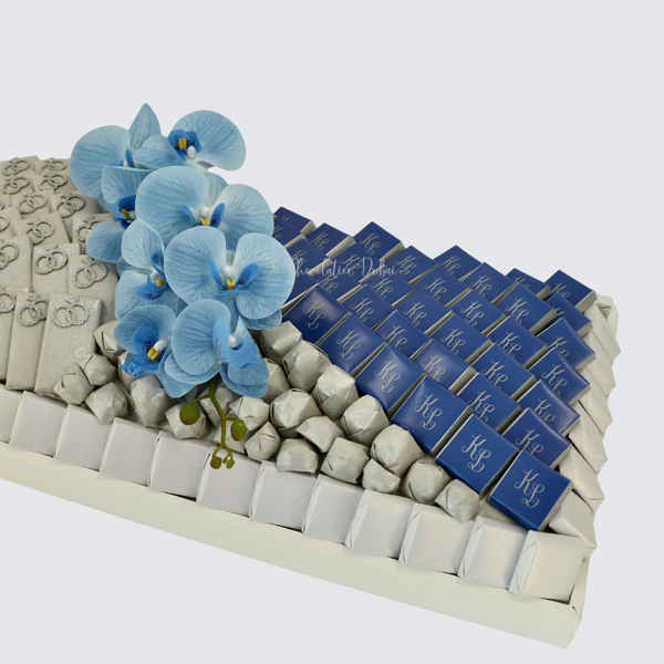 Bridal personalized & decorated chocolate leather tray