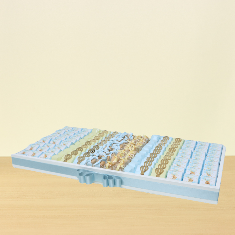 Baby boy air balloon designed chocolate large leather tray