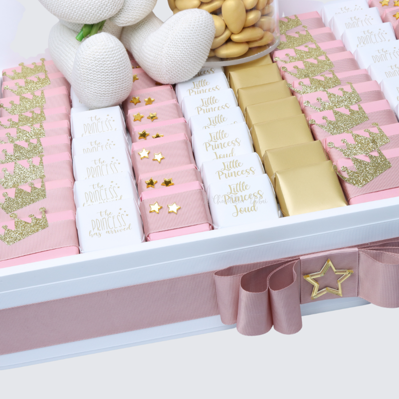 Luxury baby princess decorated chocolate wooden tray