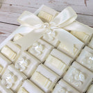Bridal flower decorated premium chocolate leather medium tray