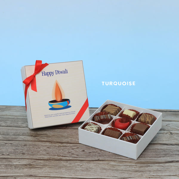 Happy Diwali candle designed premium chocolate 9P hard box