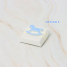 Baby boy rocking horse acrylic decorated premium chocolate