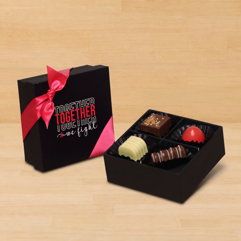 Set of 15 Together we fight designed premium chocolate 4 piece hard box