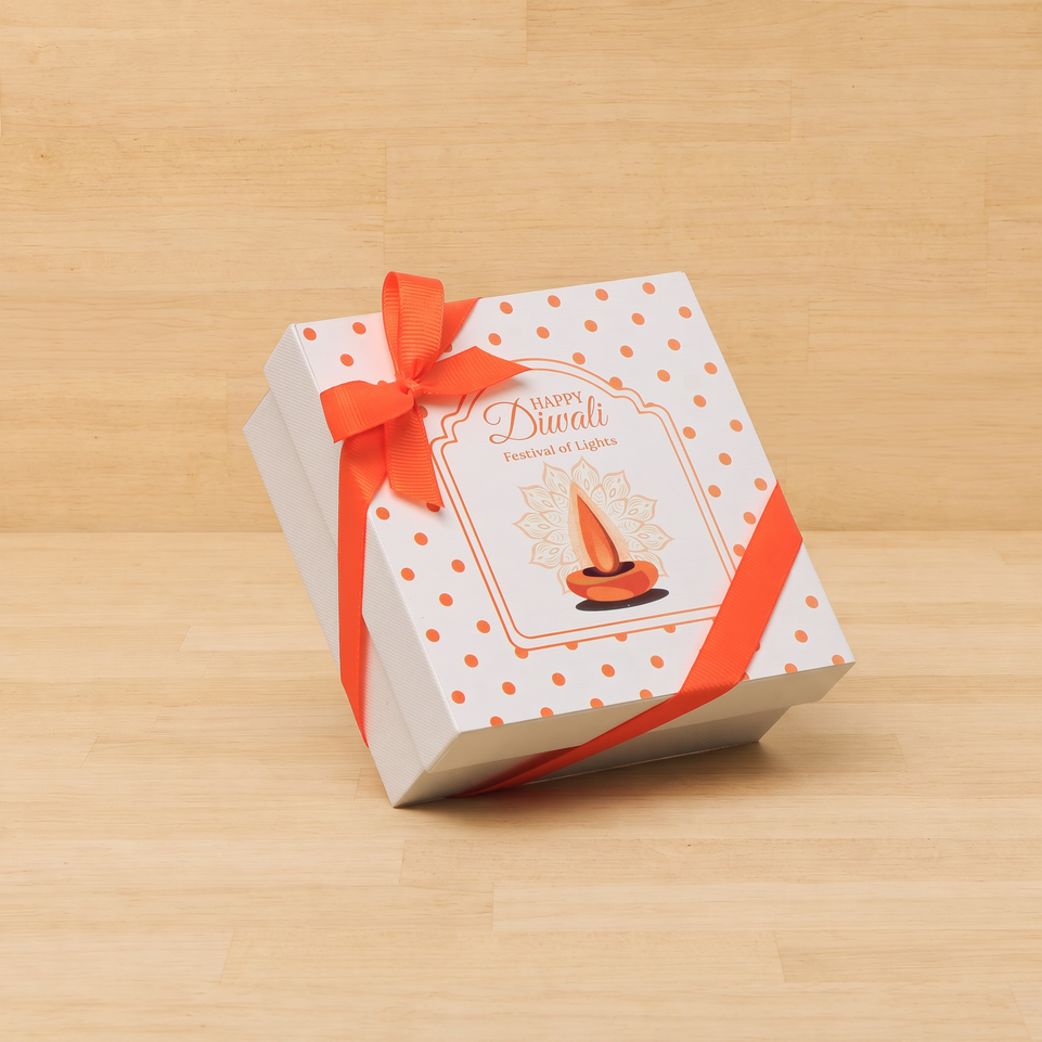 Set of 15 Happy diwali festival of lights designed premium chocolate 4 piece hard box