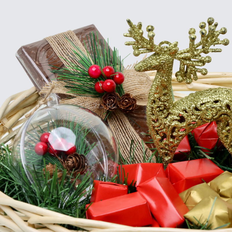 Christmas decorated chocolate medium basket