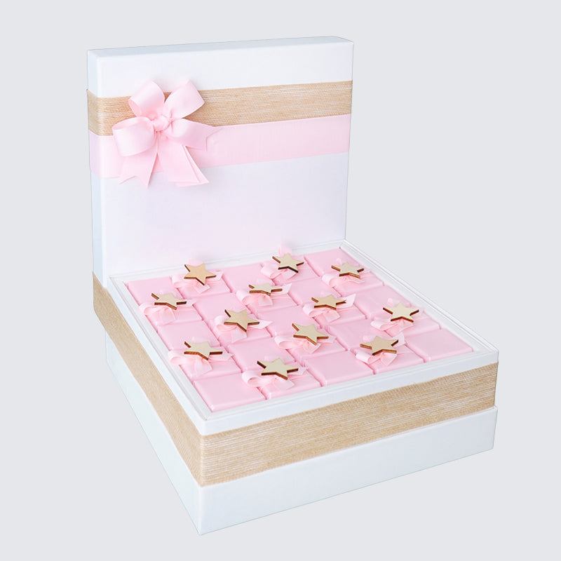 Baby girl acrylic star decorated chocolate large hamper