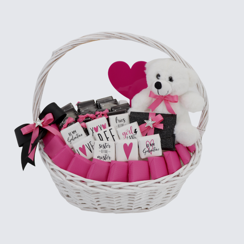 Bff valentine's designed chocolate basket