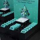 Corporate branded chocolate extra hamper with textured customized backdrop