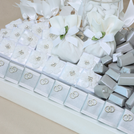 Wedding decorated flower & couple ring chocolate large leather tray