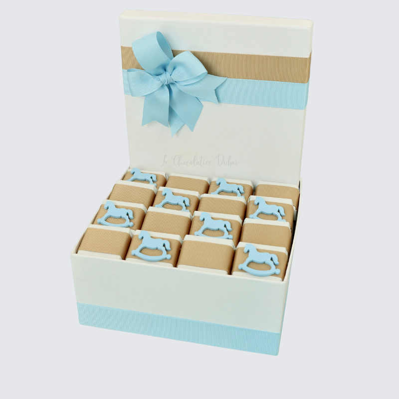 Baby boy horse decorated chocolate hamper