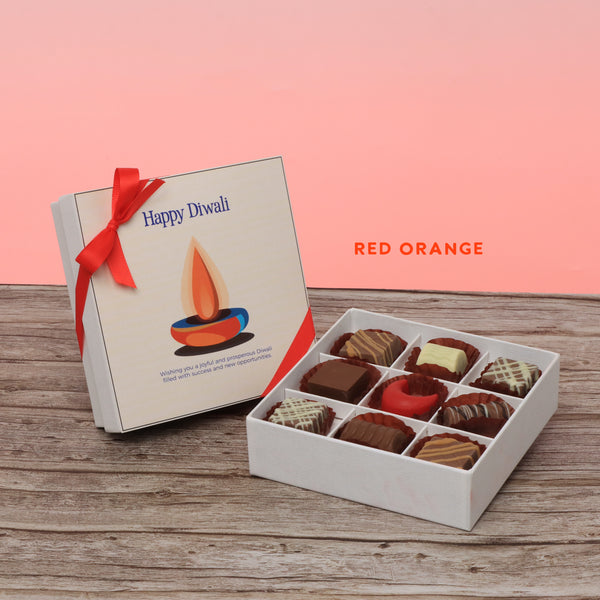 Happy Diwali candle designed premium chocolate 9P hard box