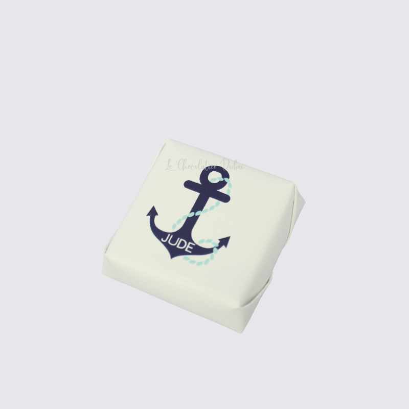 Baby boy personalized anchor design chocolate