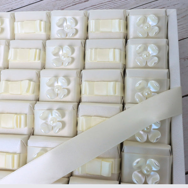 Bridal flower decorated premium chocolate leather medium tray