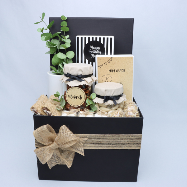 Rustic happy birthday designed chocolate & sweets extra large hamper