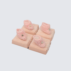 Set of 20 Crochet bootie decorated lo...
