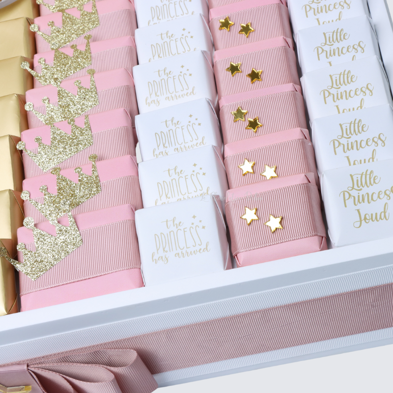 Luxury baby princess decorated chocolate wooden tray