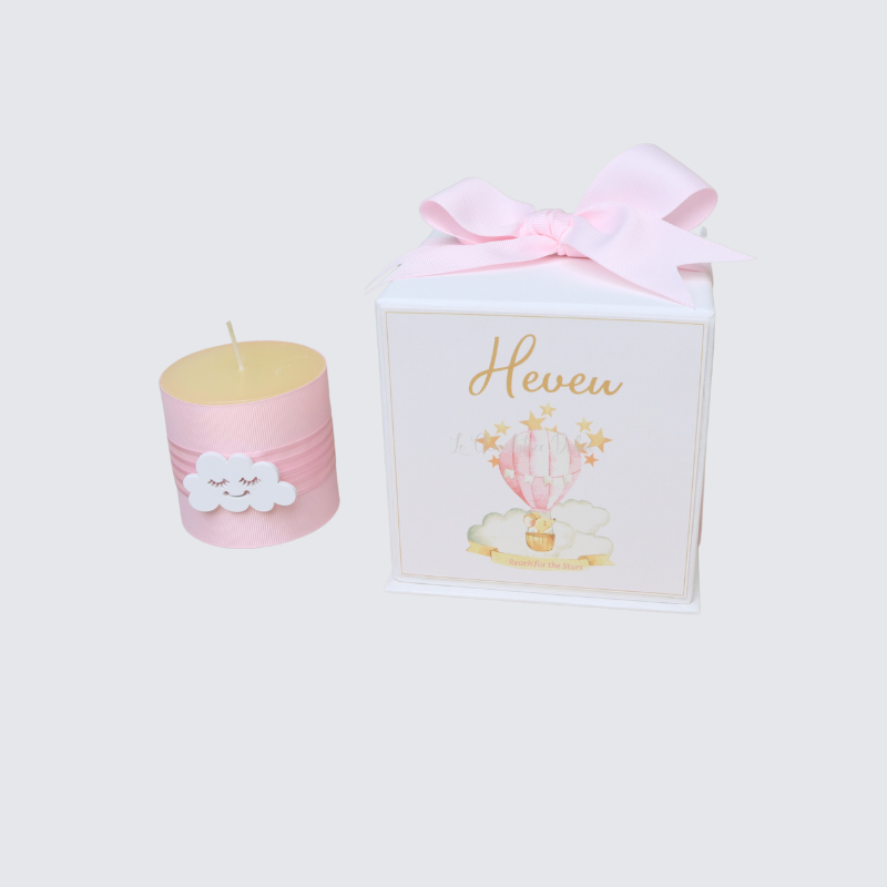 Baby personalized decorated candle hard box