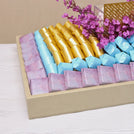 Cherry blossom decorated pattern design premium chocolate leather tray