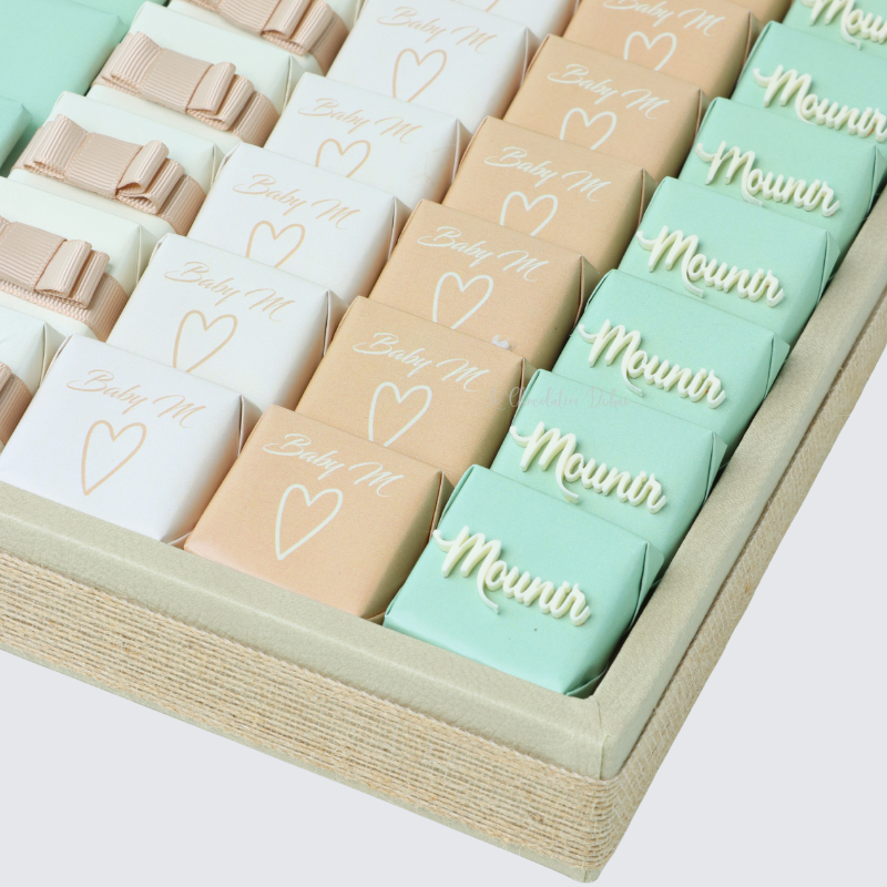 Baby decorated premium chocolate large leather tray