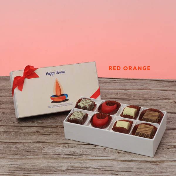 Set of 6 Happy diwali candle designed premium chocolate 8P hard box