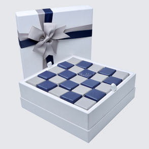 Chequered blue designed premium choco...