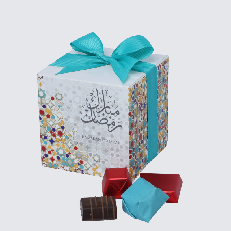 Ramadan mubarak designed chocolate cube soft box