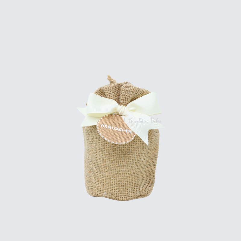 Rustic customized premium chocolate jute bag