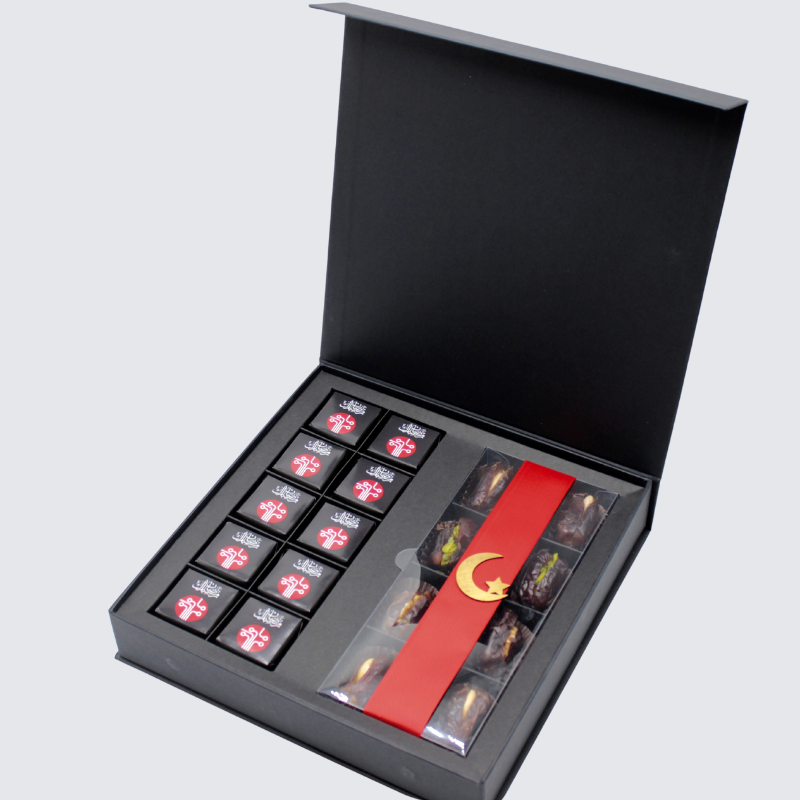 Corporate branded chocolate magnetic hard box