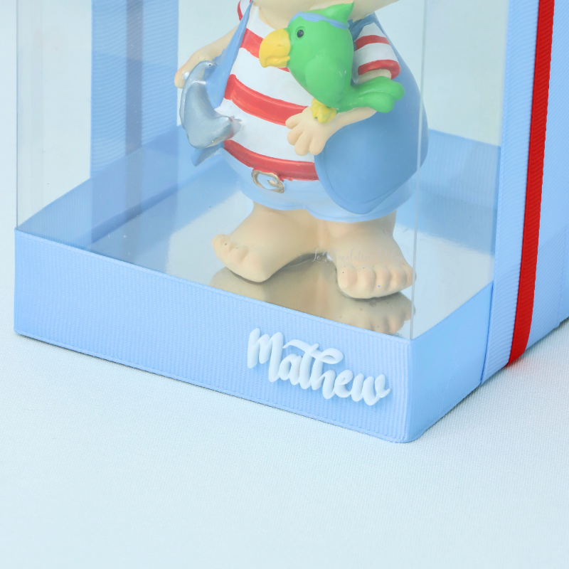 ACRYLIC NAME PERSONALIZED CERAMIC PIRATE BOY CLEAR BOX