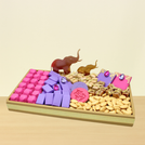 Acrylic elephant decorated medium leather tray