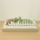 Bridal customized sage green decorated premium chocolate medium leather tray