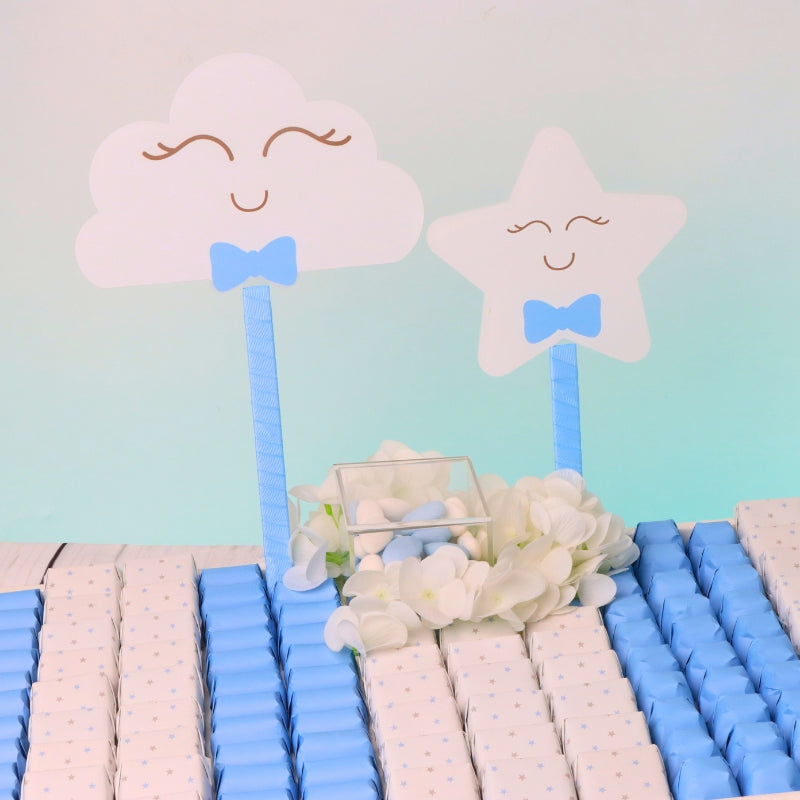 Baby boy star cloud theme designed premium chocolate large leather tray