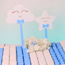 Baby boy star cloud theme designed premium chocolate large leather tray